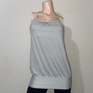 Lululemon White & Silver No Limits Tank - Size 8